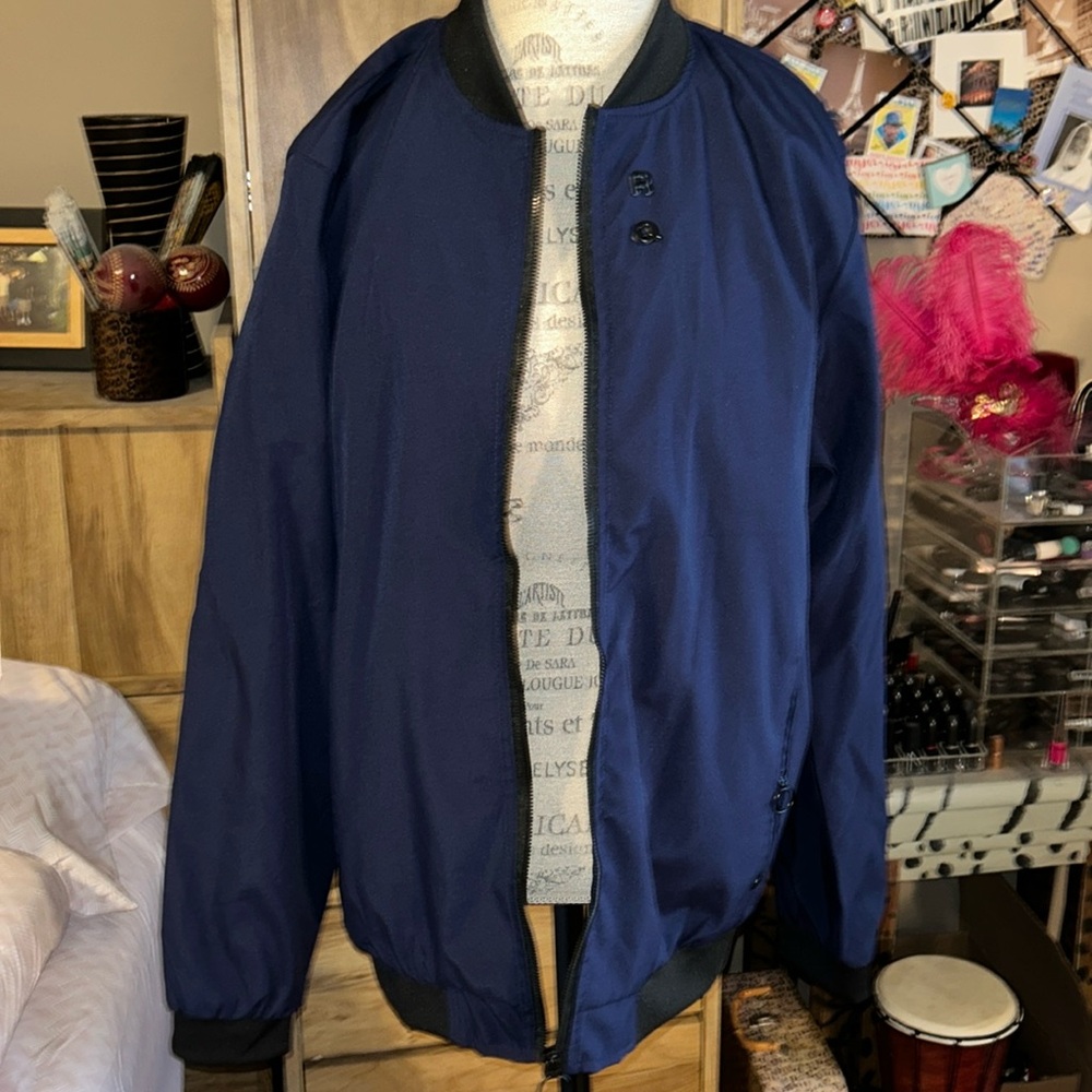 Navy & Black RQ Bomber Jacket - Large